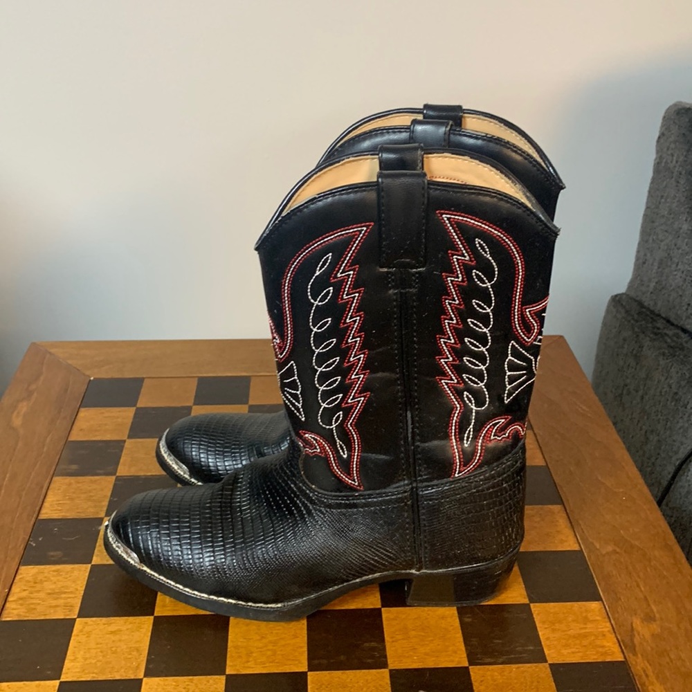 🚫VINTED🚫Durango Kids Lizard Print Cowboy Boots Embroidered Size 5D
